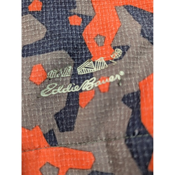 Eddie Bauer Boys Swim Trunks Orange Grey Camo Ripstop Mesh Lined Size L 14/16 - Picture 2 of 7